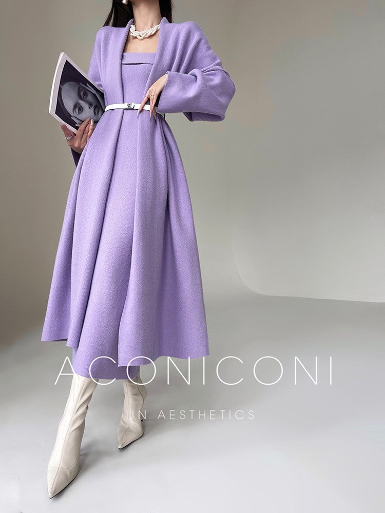 Aconiconi|Whispering Lilac Knit Dress Set