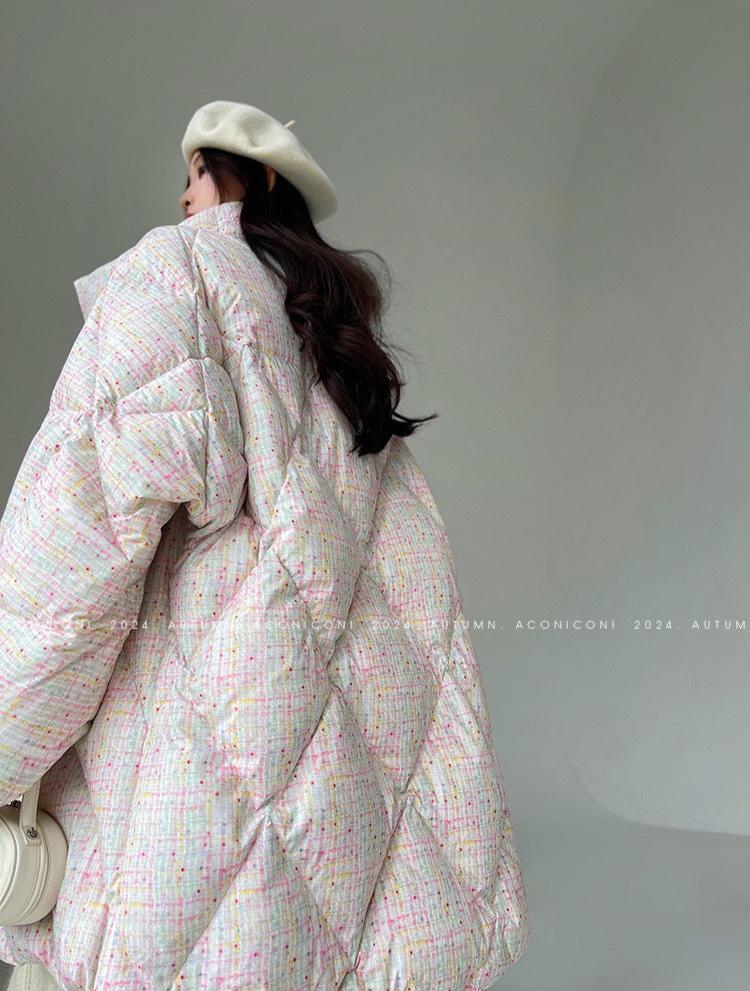 Aconiconi|Colorful White Puff Cloud Coat