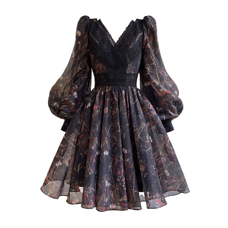 Aconiconi|Silken Moon Long Sleeve Autumn dress