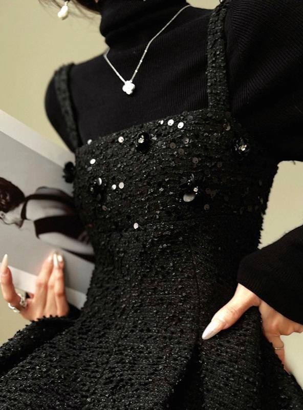 Aconiconi|Winter Night Moon Elegant Dress