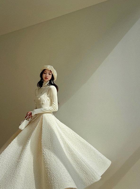 Aconiconi|Winter Night Moon Elegant Dress