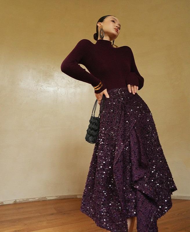 LE VENT & TES AILES | Galaxy Dreamer Tweed Sequined Skirt