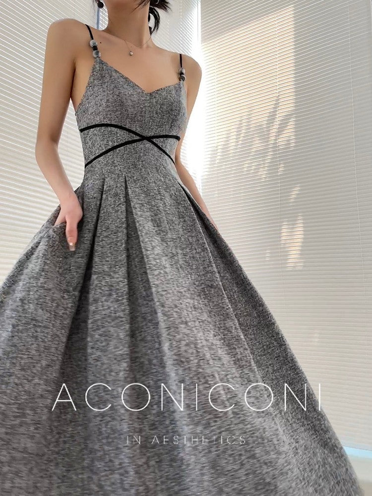 Aconiconi|Kawashima Girl Elegant Temperament Dress Suit Sling Long Dress