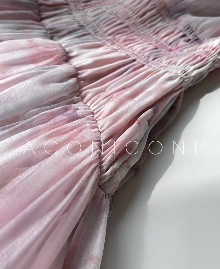 Aconiconi|Summer Cosmos Floral Long Dress