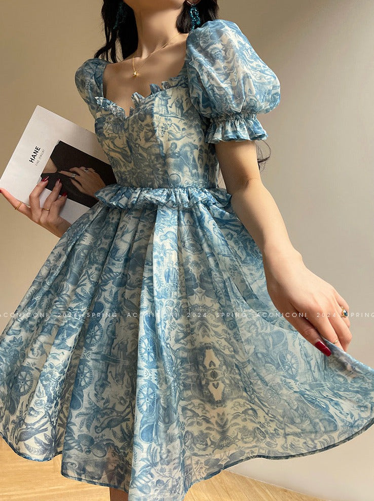 Aconiconi|Blue Ocean Whisper fairy Dress