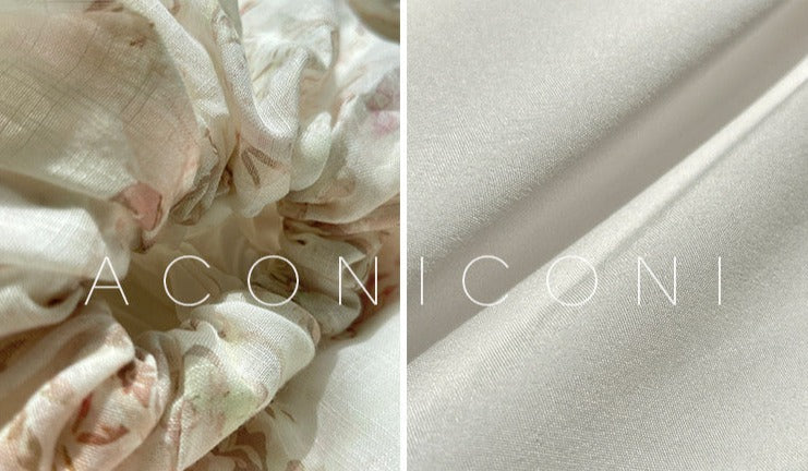 Aconiconi| French Retro Print Off-Shoulder Long Dress