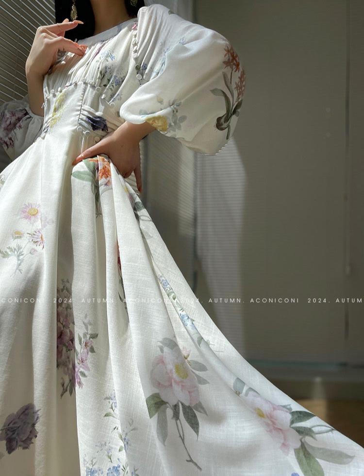 Aconiconi|Ivory Daydream Long Summer Dress