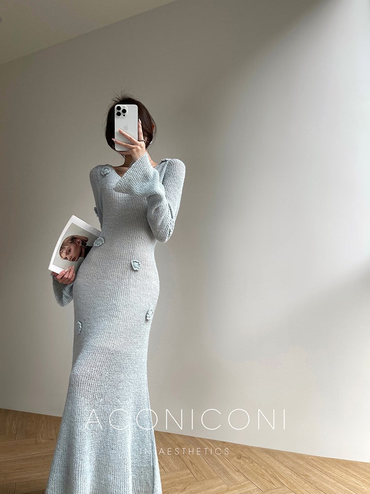 Aconiconi|Alocasia Knitted Long Dress