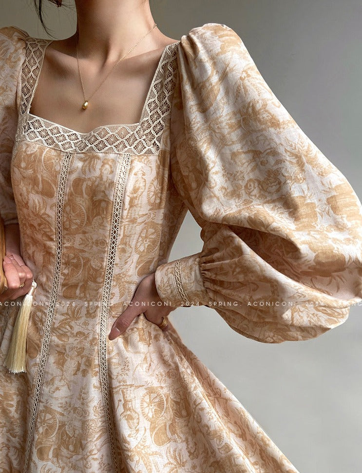 Warm Spring Retro Long Dress