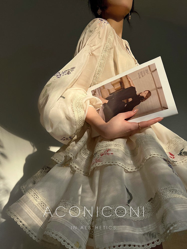 Aconiconi|Moon Shadow Camellia Skirt Suit