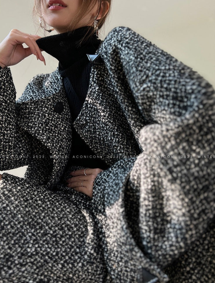 Aconiconi|Secret Fragrance Tweed wool Skirt Suit