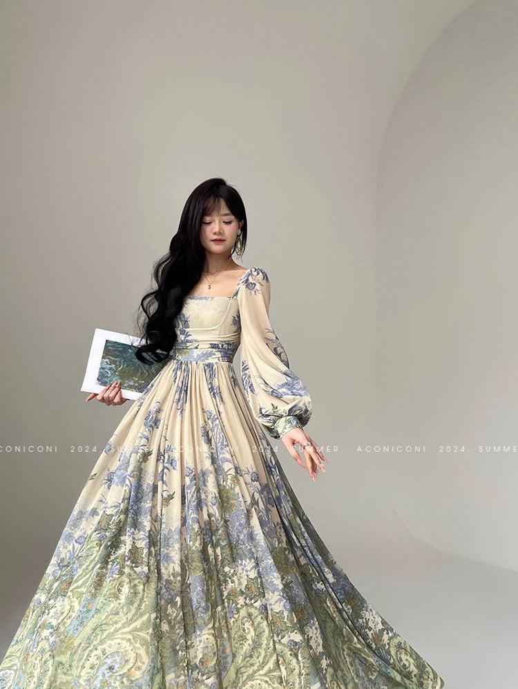 Aconiconi|Tulle Treasure Long Sleeve Long Summer Dress