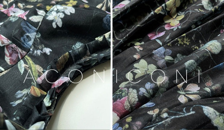 Aconiconi|Black Forest Long Floral Dress