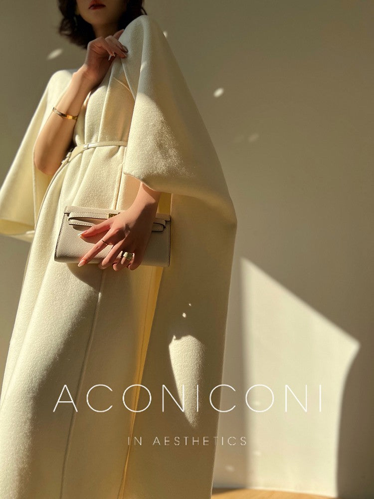 Aconiconi | Elegant Wool Coat & Dress Set