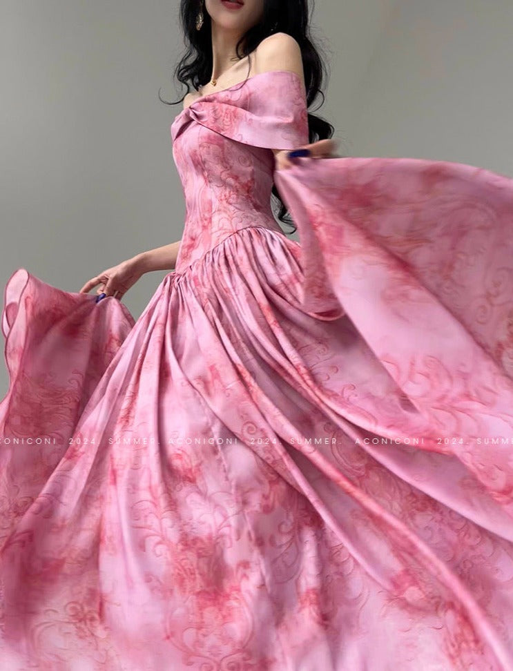 Aconiconi|Blossom Belle Princess Style Off-Shoulder dress