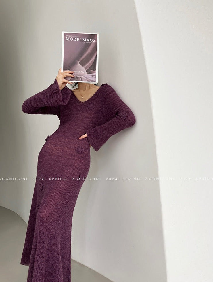 Aconiconi|Alocasia Knitted Long Dress