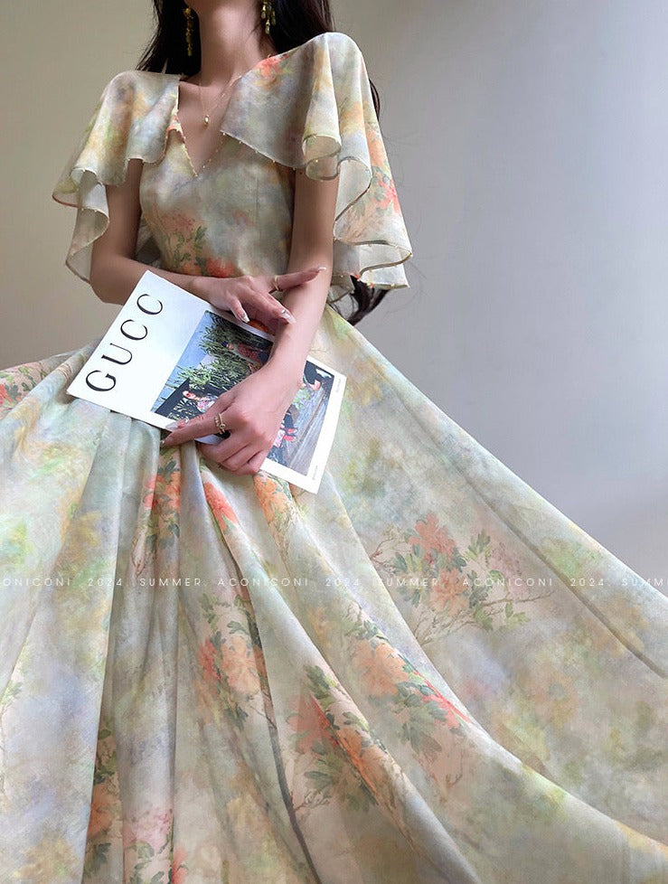 Aconiconi|Palace Garden Summer Long Dress