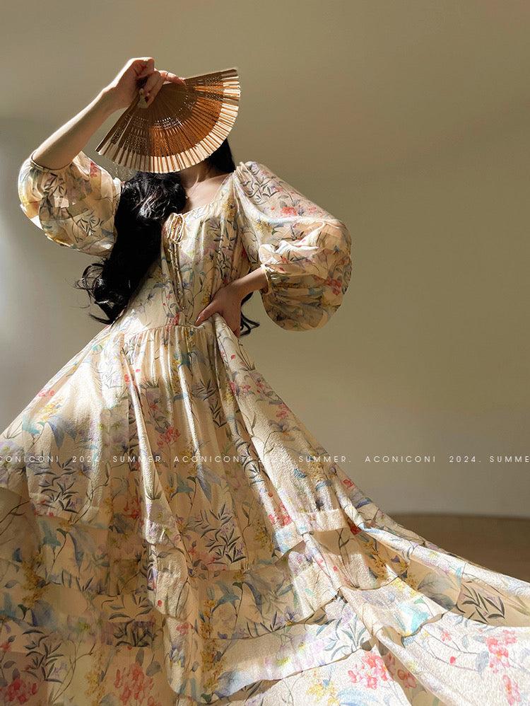 Aconiconi|Garden of Secrets Long Floral Summer Dress