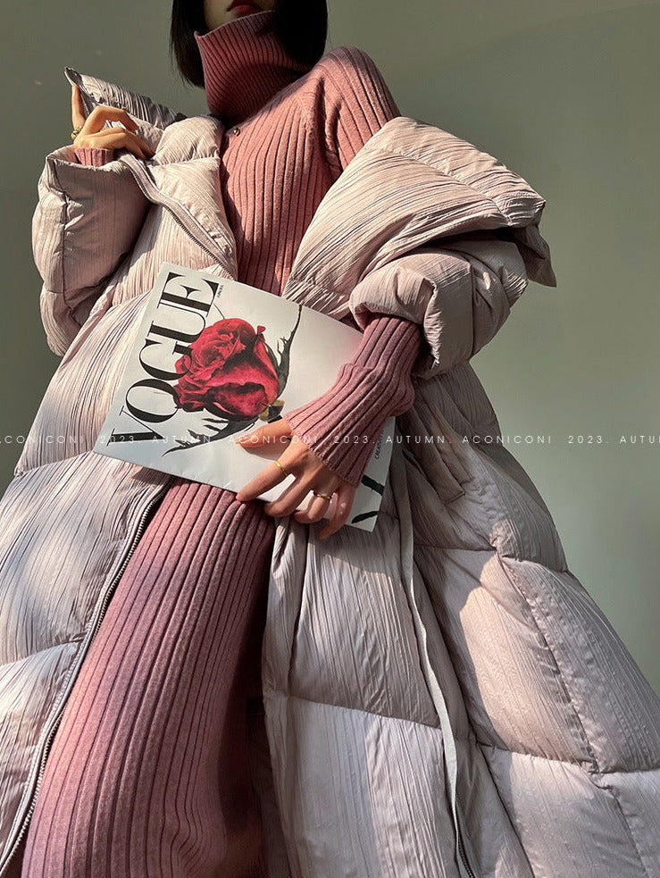 Aconiconi|Winter Stand Collar Down Jacket Warm Quilt