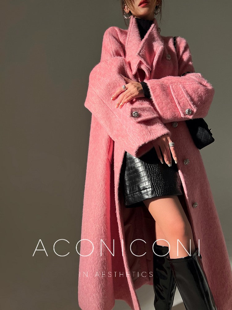 Aconiconi|Inkstone Retro Stand Collar Wool Coat