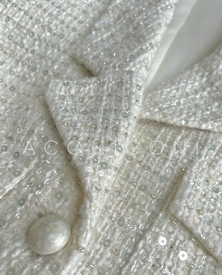 Aconiconi|Yueluo Suit Sequin Tweed Set