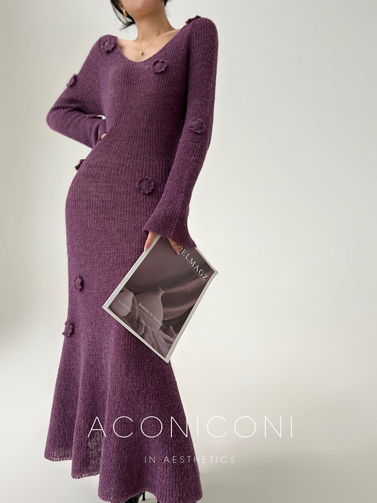Aconiconi|Alocasia Knitted Long Dress