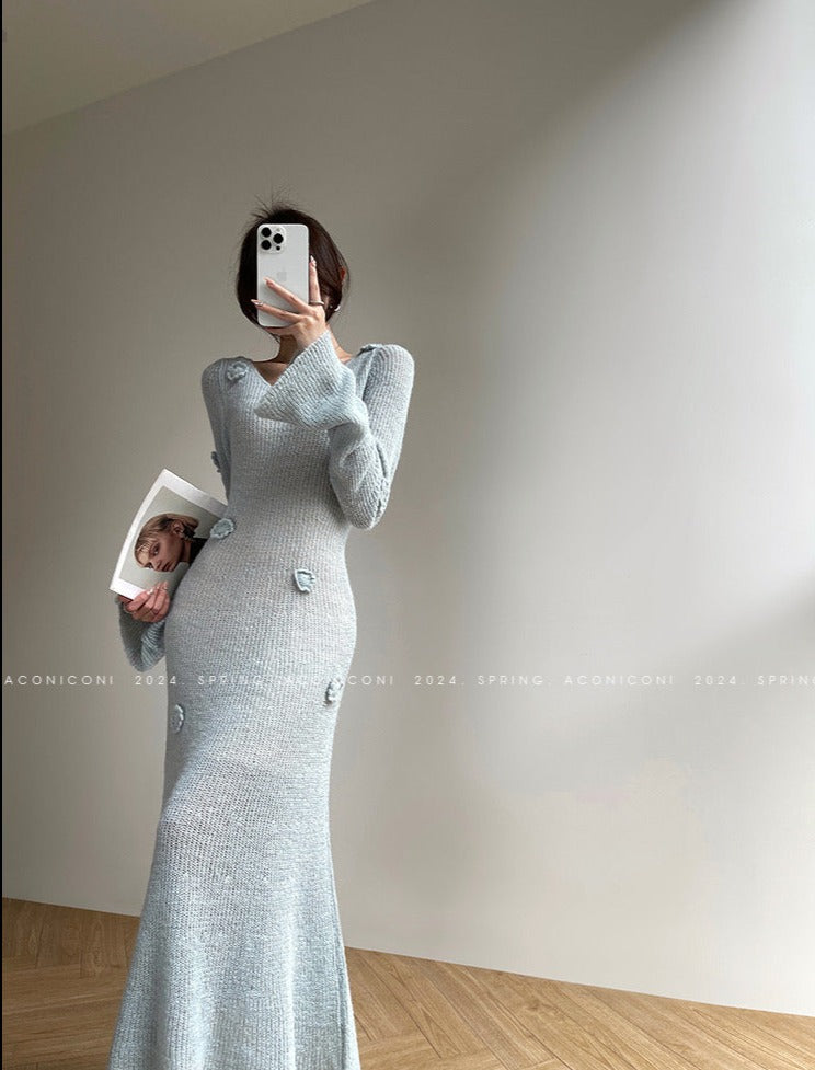 Aconiconi|Alocasia Knitted Long Dress