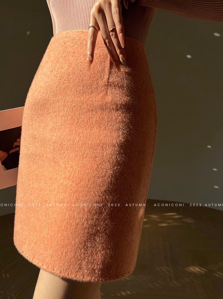 Aconiconi | Night Twilight Wool Autumn Skirt Suit