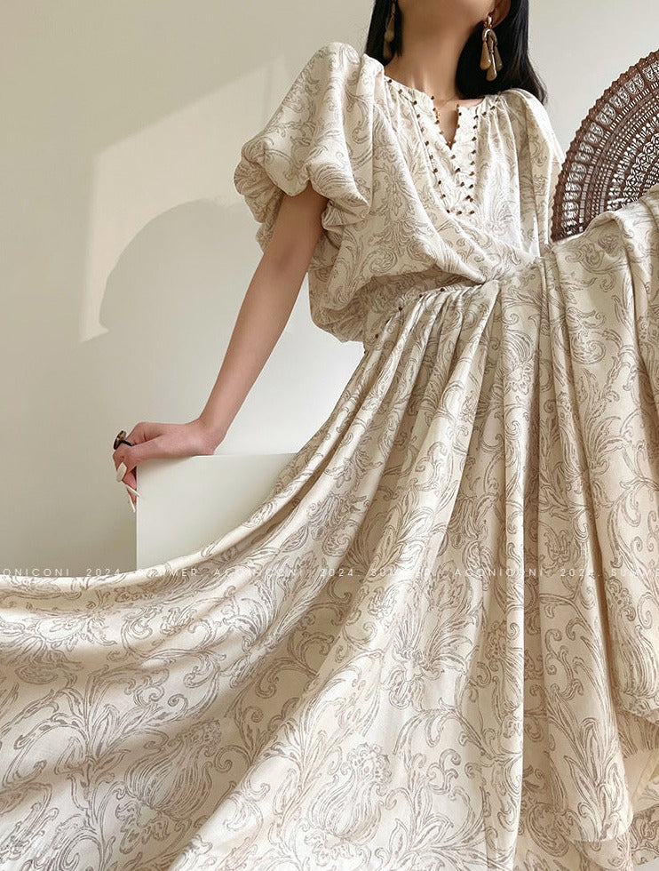 Aconiconi|Lila Luxe Retro Style Summer Dress