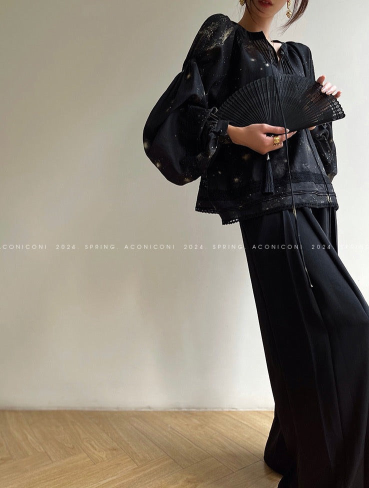 Aconiconi|Moon Shadow Camellia Skirt Suit