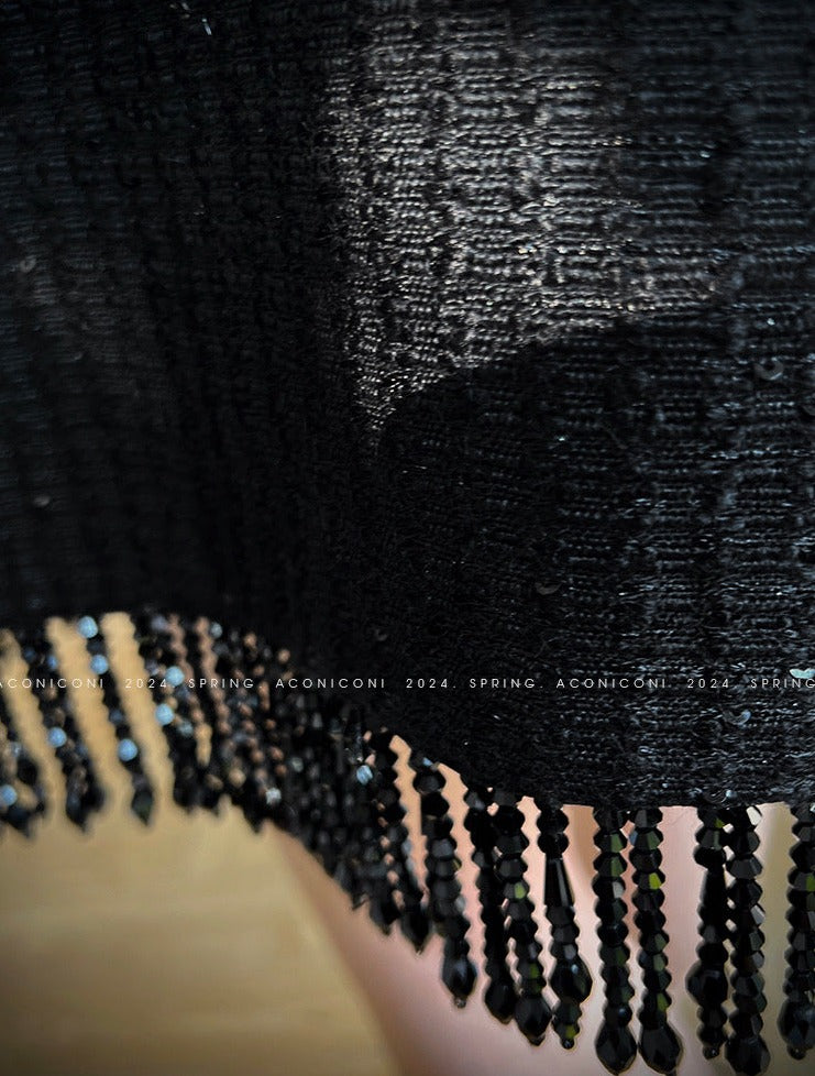 Aconiconi|Light diamond shimmer wool dress