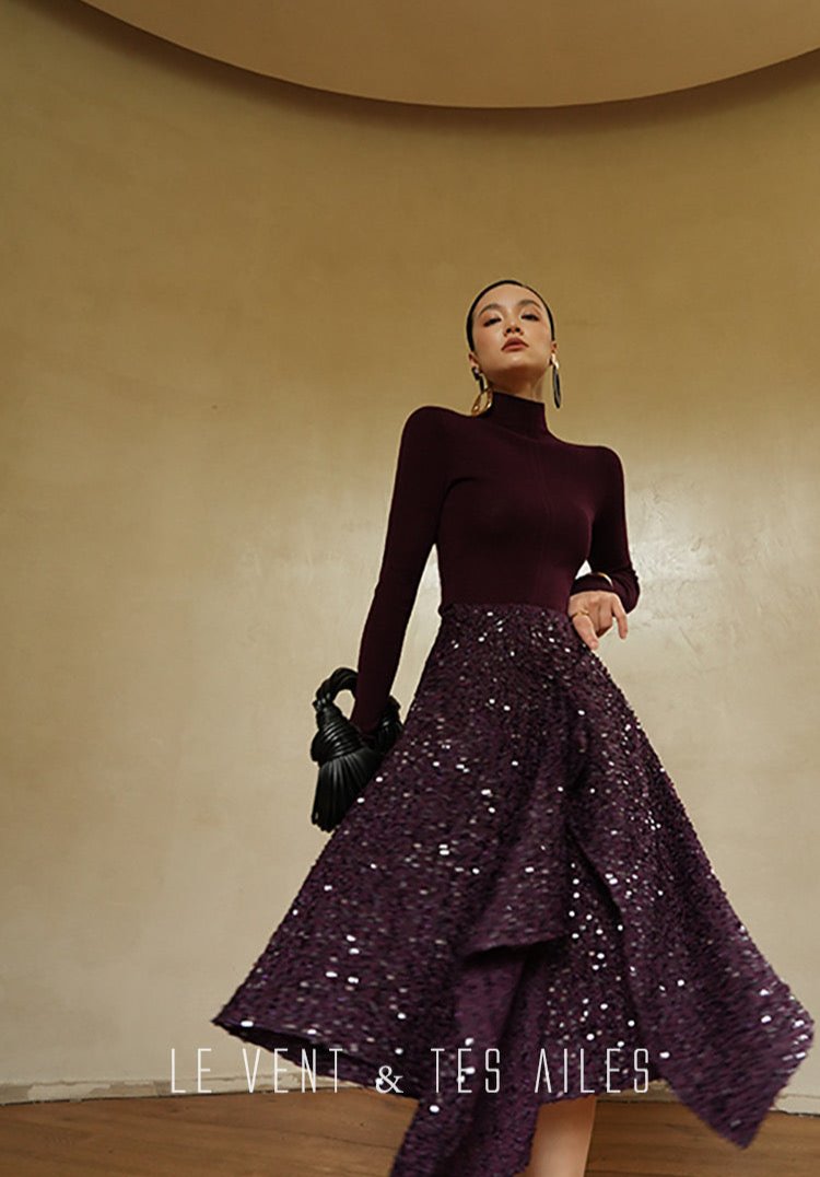 LE VENT & TES AILES | Galaxy Dreamer Tweed Sequined Skirt