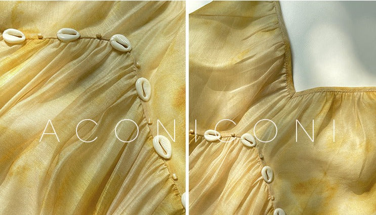 Aconiconi|Seaside Summer Sunset Long Flowy Dress