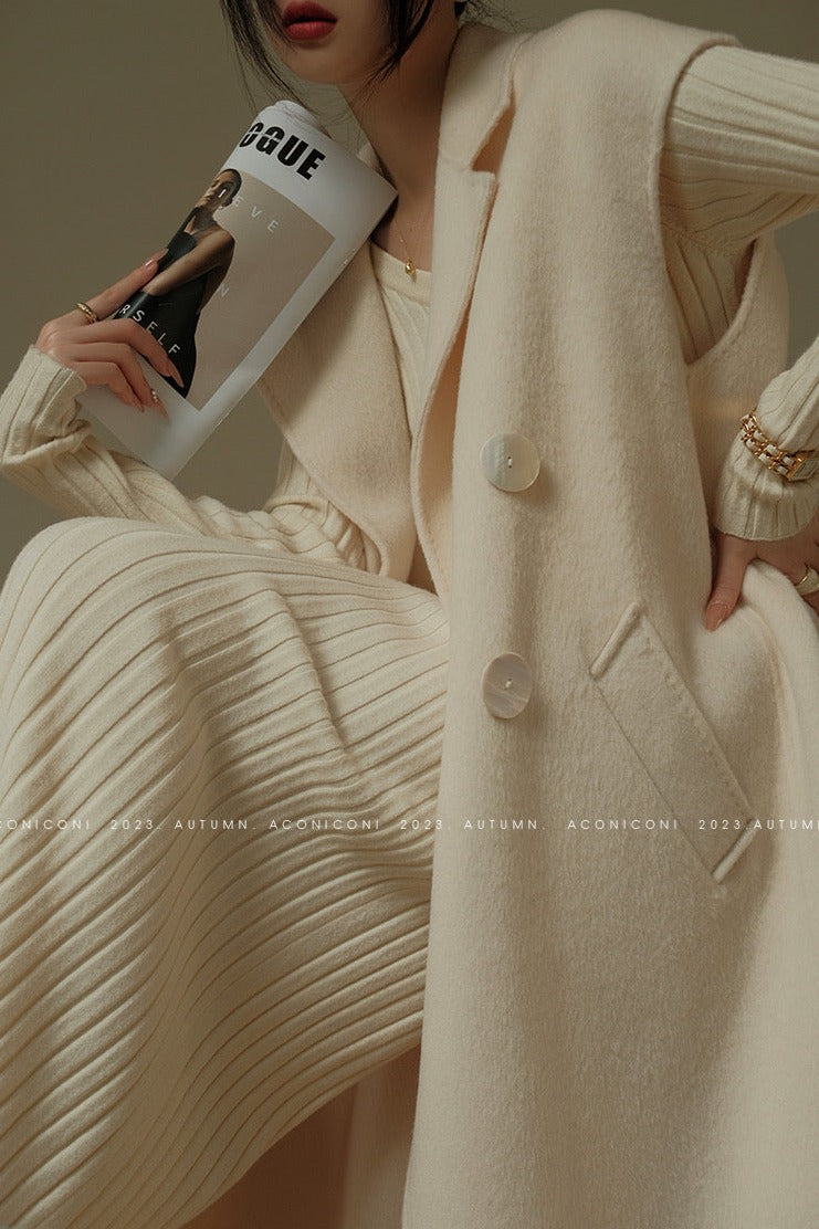Aconiconi|Fench long Wool Coat