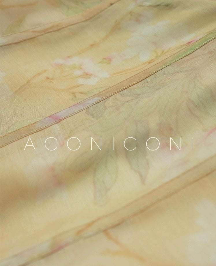 Aconiconi | Soft Sunrise Elegant Flowy Dress