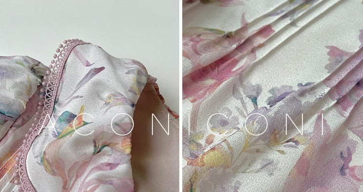 Aconiconi|Crape Myrtle Floral Feminine Suit