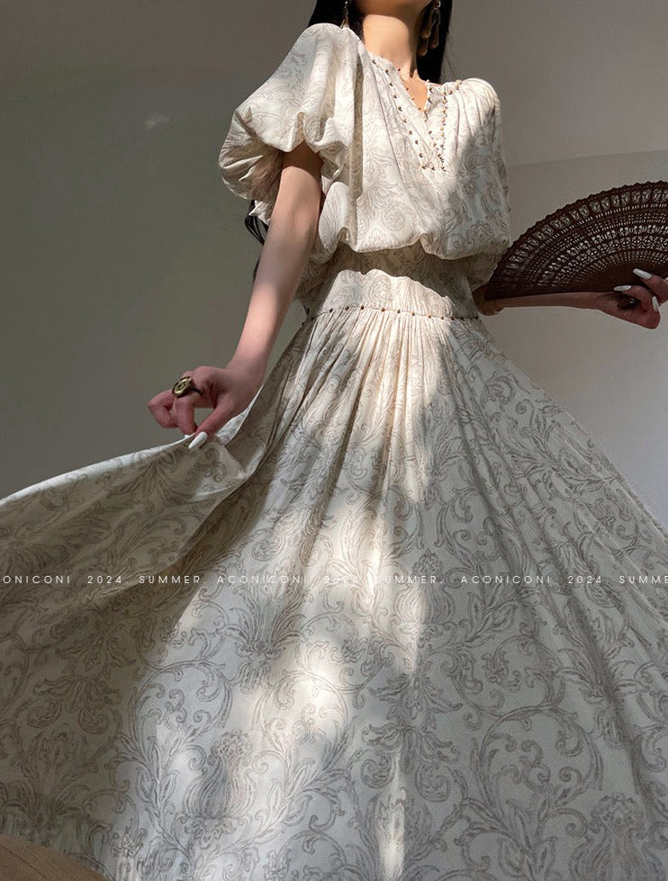 Aconiconi|Lila Luxe Retro Style Summer Dress
