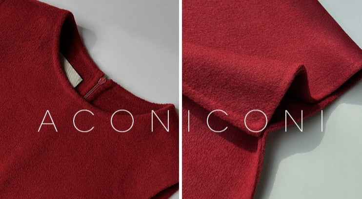 Aconiconi | Elegant Wool Coat & Dress Set