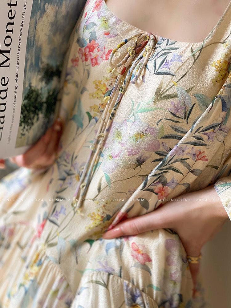 Aconiconi|Garden of Secrets Long Floral Summer Dress