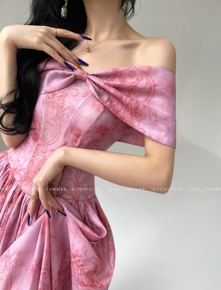 Aconiconi|Blossom Belle Princess Style Off-Shoulder dress