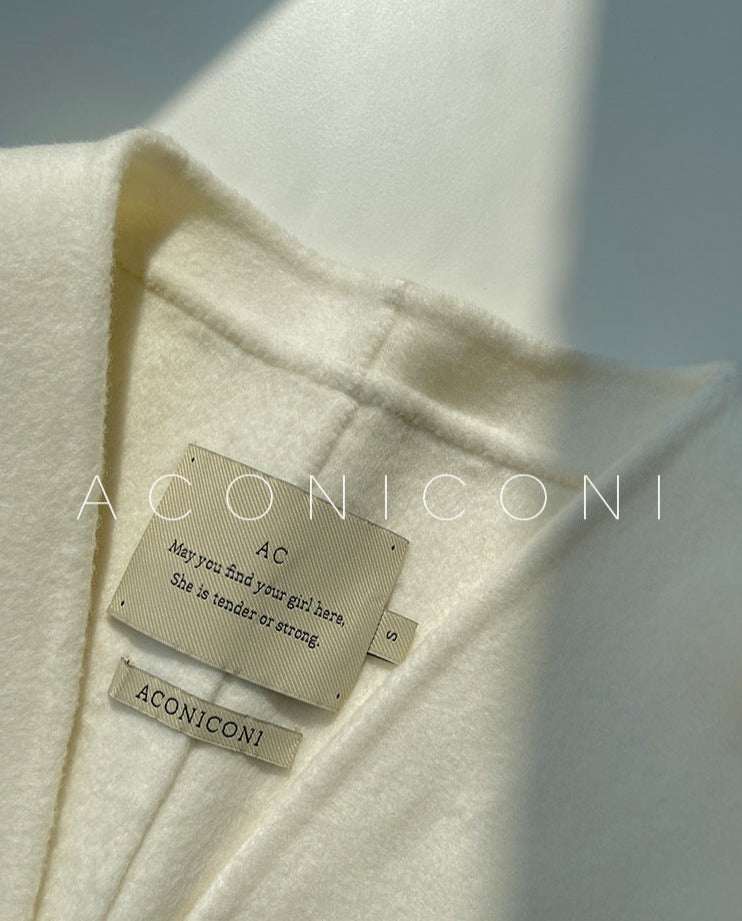 Aconiconi | Elegant Wool Coat & Dress Set