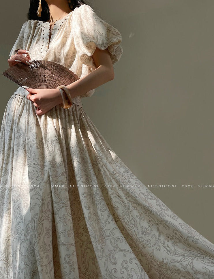 Aconiconi|Lila Luxe Retro Style Summer Dress