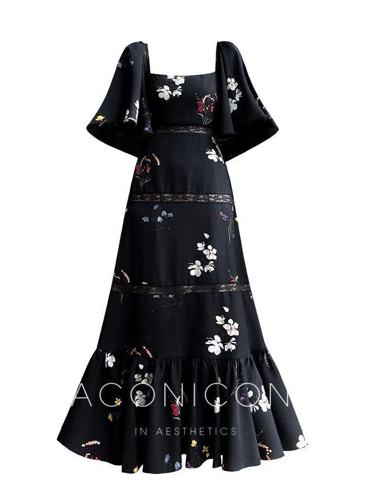 Aconiconi|Retro Romance Lace Black Dress