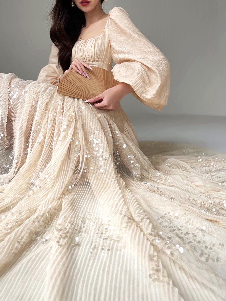 Aconiconi|Twilight Tulle Sequined Long Dress