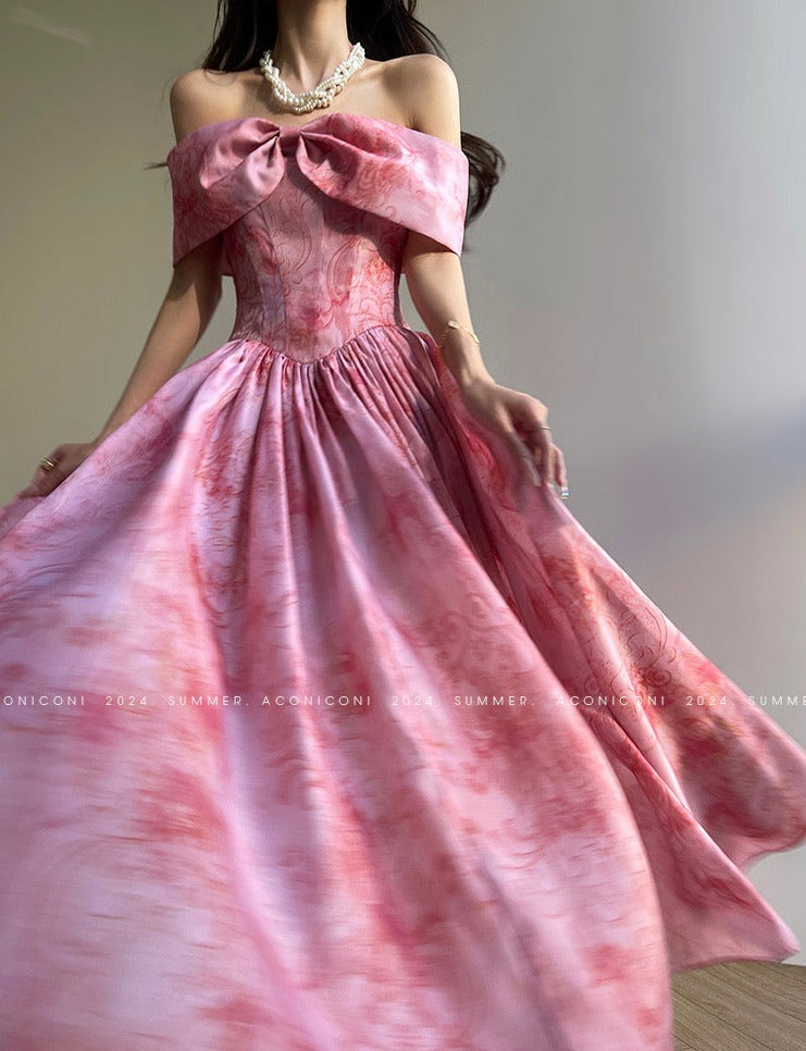 Aconiconi|Blossom Belle Princess Style Off-Shoulder dress
