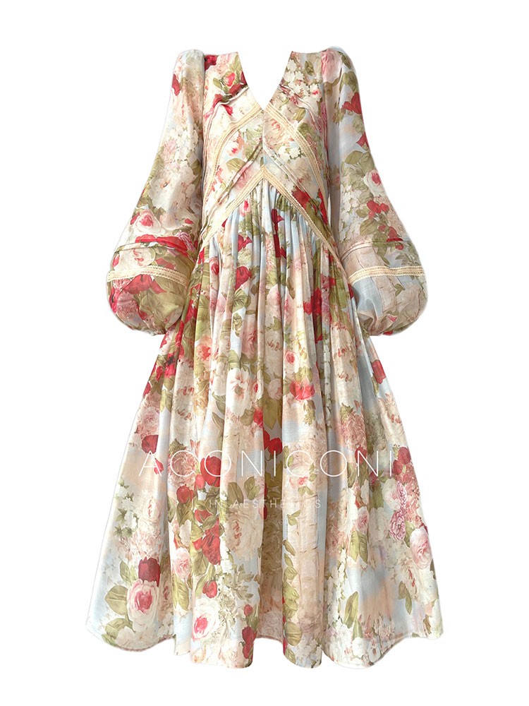 Misty Rose Long Sleeve Long Dress