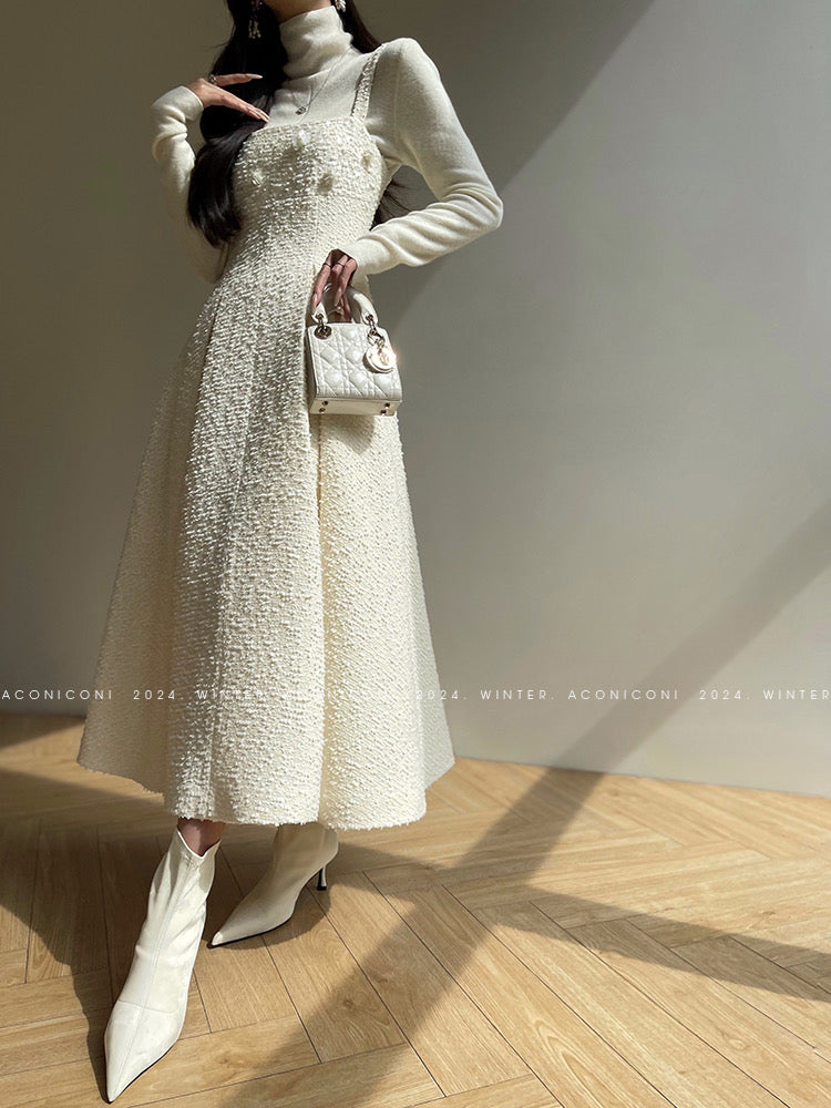 Aconiconi|Winter Night Moon Elegant Dress