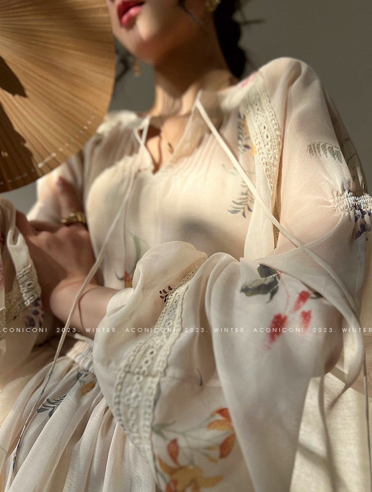 Aconiconi|Moon Shadow Camellia Skirt Suit