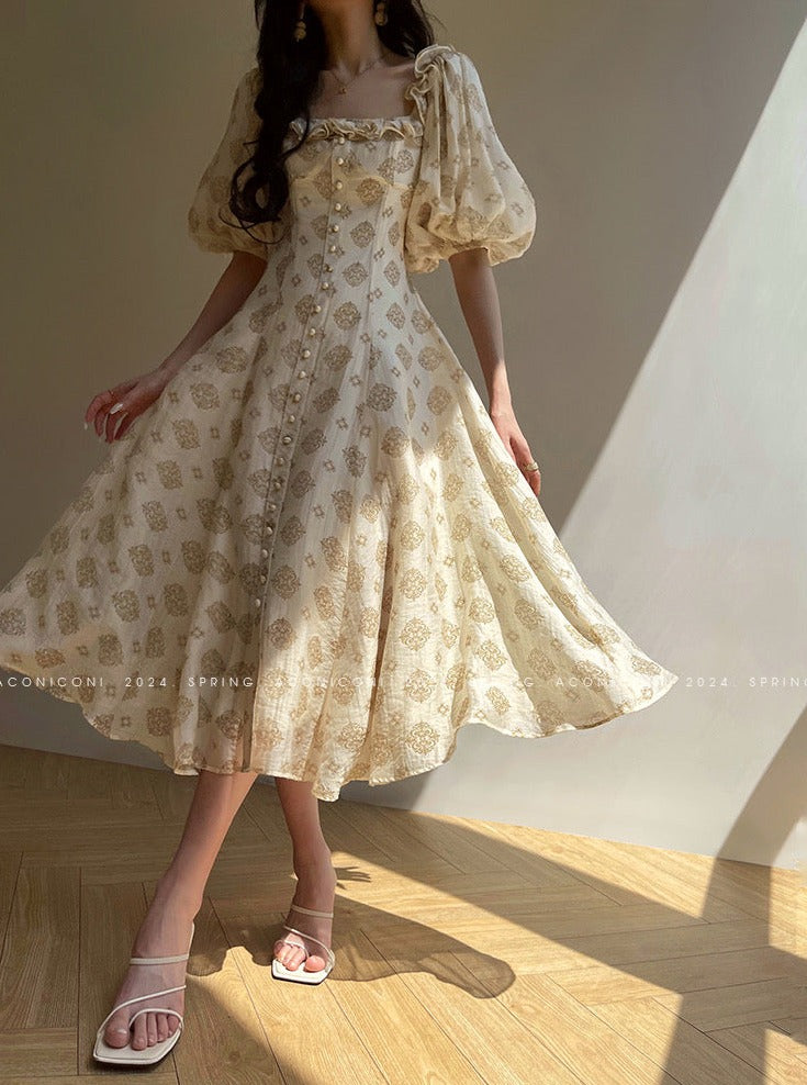 Aconiconi|Calantha Puff Short-Sleeve Dress