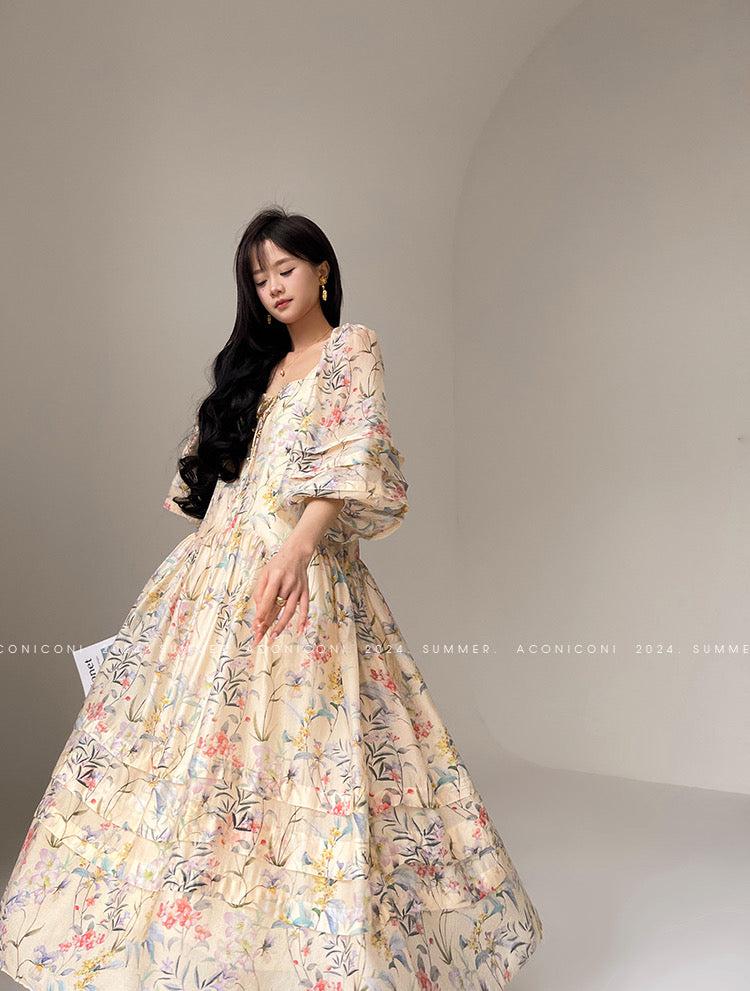 Aconiconi|Garden of Secrets Long Floral Summer Dress